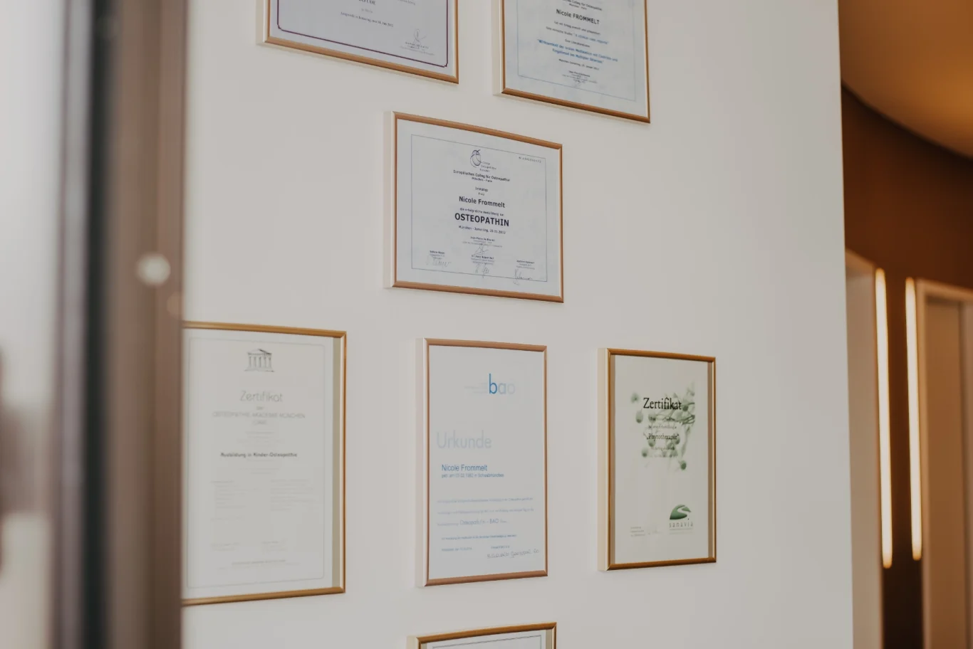 Zertifikate in der Praxis für Osteopathie Lechfeld